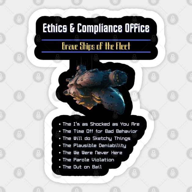 Ships of the Ethics and Compliance Office - Exforce Sticker by AI-datamancer